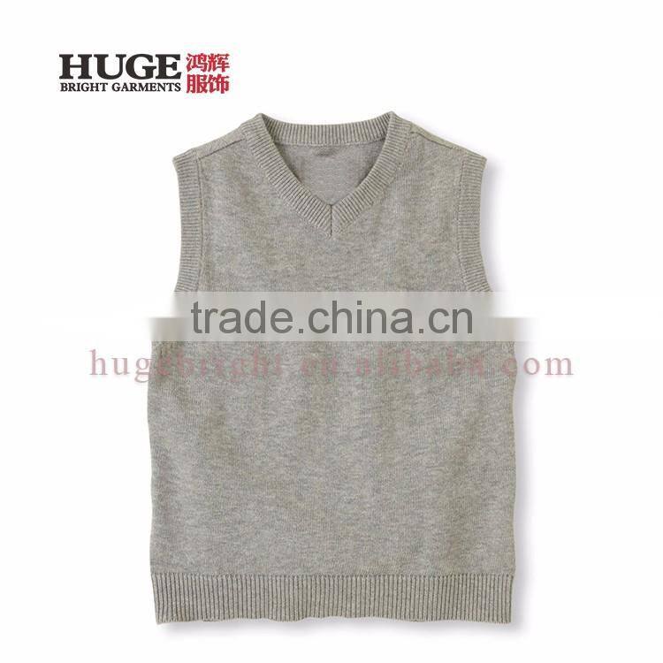 V-Neck 100% Cotton Sleevesless Latest Knitting Sweater Designs For Boys
