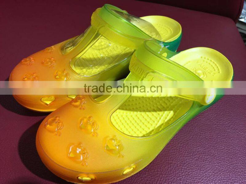 GZY stocklot summer plastic lucency woman lady slipper factory china