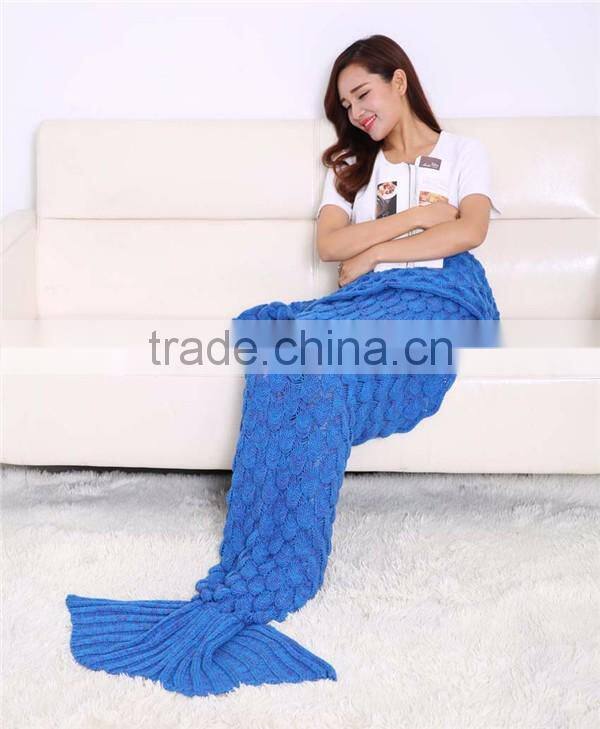 Custom Acrylic Knitting Adult Mermaid Tail Blanket Pattern