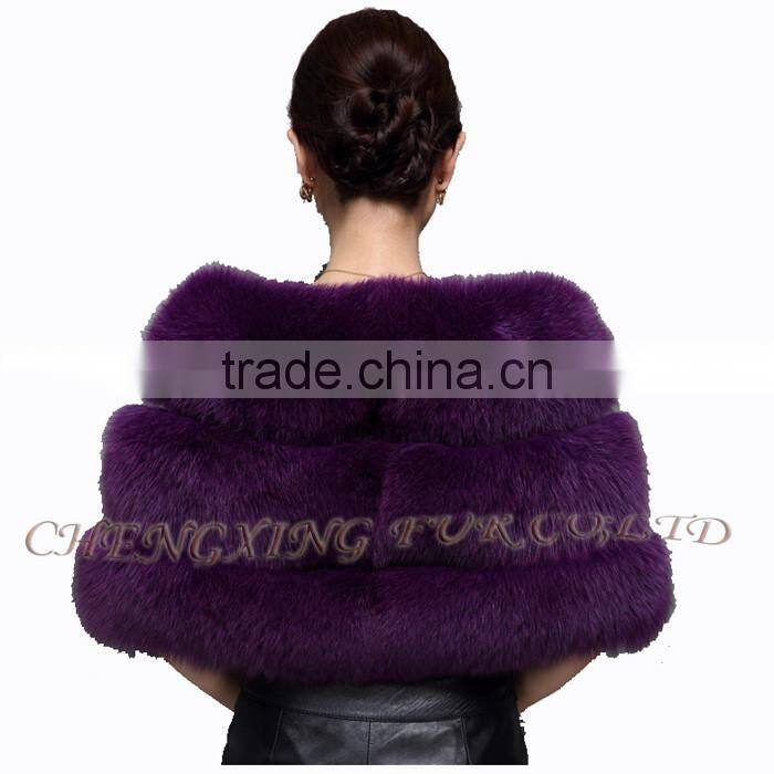 CX-B-133A Luxury Handmade Winter Cape/ Wedding Decoration Dress Fox Fur Shawl