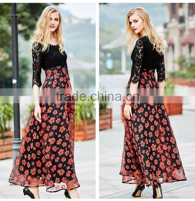 2017 Lace Best Selling Dress Women Sleeve Casual Office Lady Working Outdoor Fashion Autumn Dress