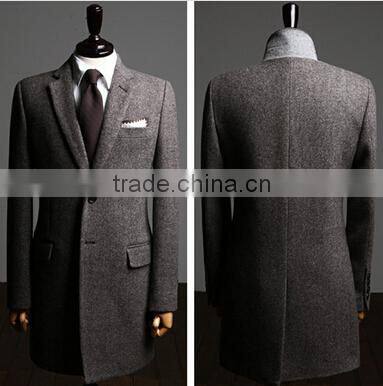 2014 Made in China Single-Breasted Fashion Design Slim Fit Mens Cashmere Men Coat
