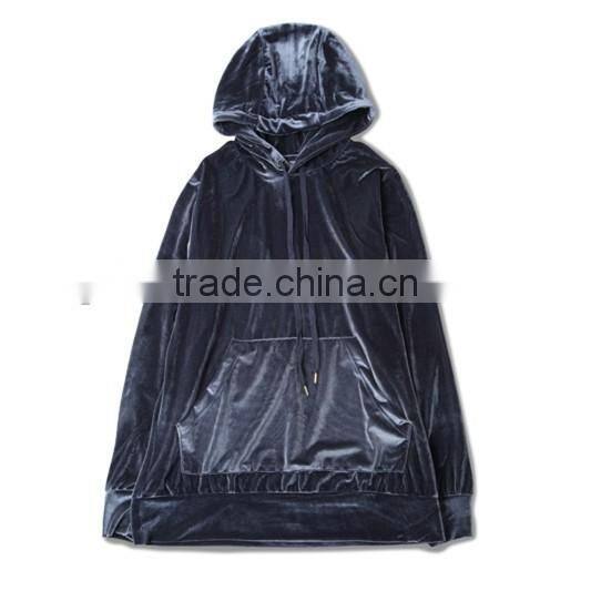 custom soft solid Hoodie/ wholesale blank velourhoodie men/ pullover hoodies