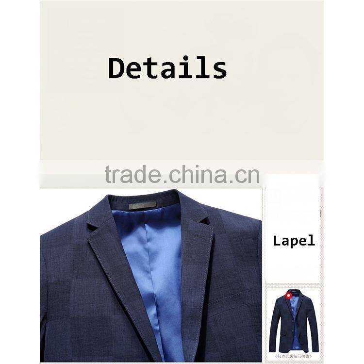 Wholesale Casual Men'S Fashion Check Button Suit Jacket Blazer