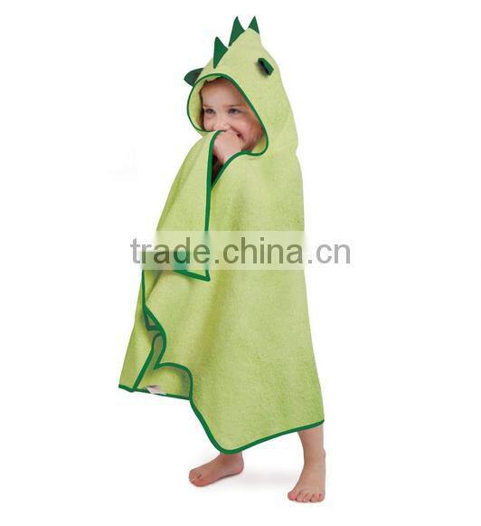 Trade assurance custom cotton terry fabric dinosaur animal wholesale child caro home hooded towels