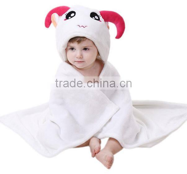 Competitive price cuddle flannel velour custom animal baby towel with hood