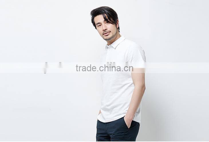 promotional high quality custom 100% cotton plain white polo t-shirt for men