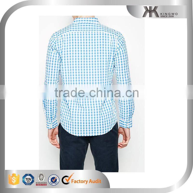 designer small checked shirts blue and white check shirts for men