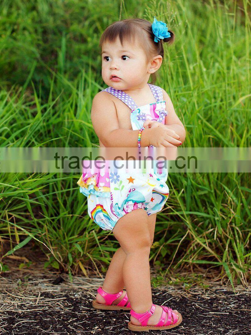 Baby Girls Unicorn Romper Kids Birthday Bubble