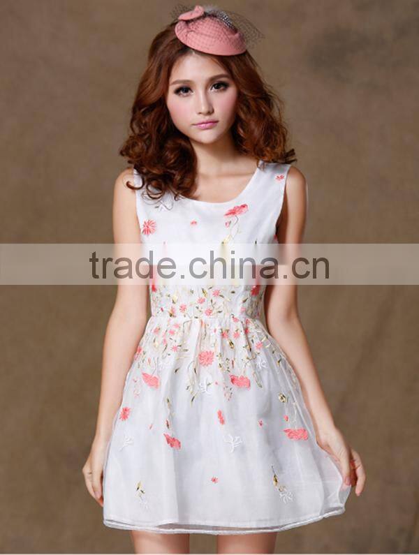 2015 Summer Autumn Vestidos New Korean Women Casual Bohemian Floral Leopard Sleeveless Vest Printed Beach Chiffon Dress