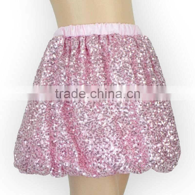 Bloomer Shorts Pom Pom Kids Short Skirts, Pink Sequin Baby Girls Summer Trousers Cheap for Sale