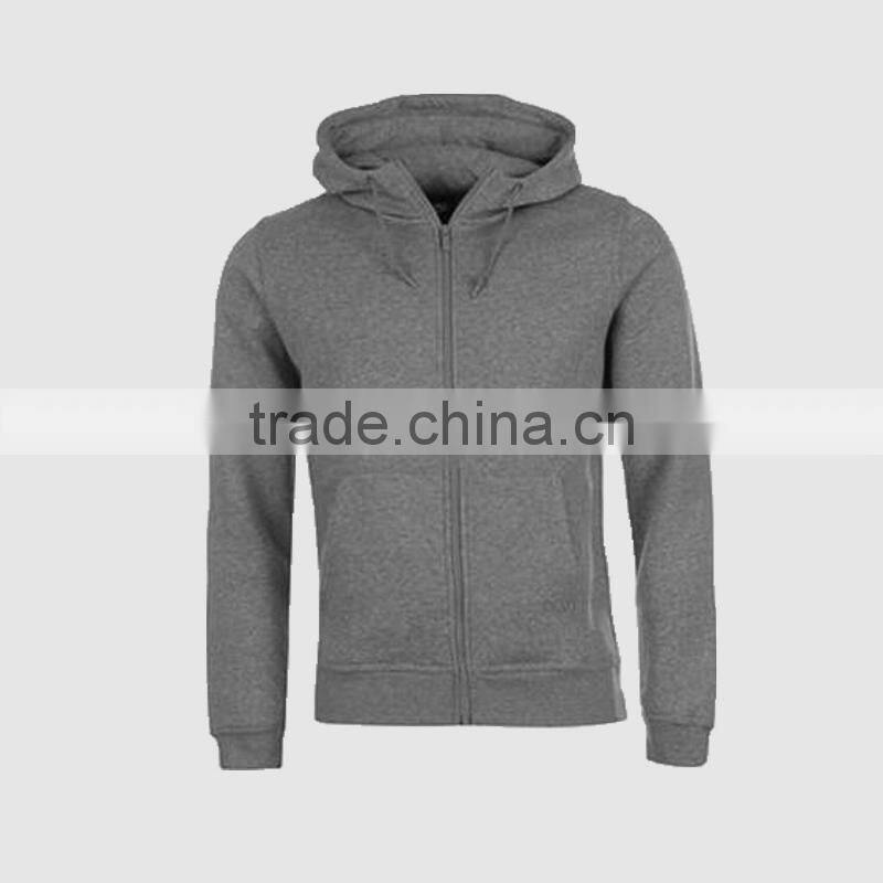 100% Cotton Men's Grey Color Hoodies