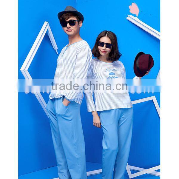Custom Wholesale Multi-styles lover sleepwear Printed Casual Couple Pajamas