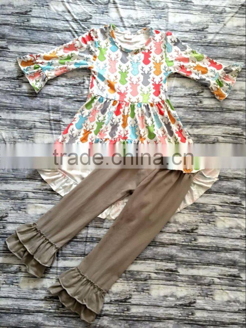 BY-G178 Fall boutique cotton children girl wear sets christmas clothing sets