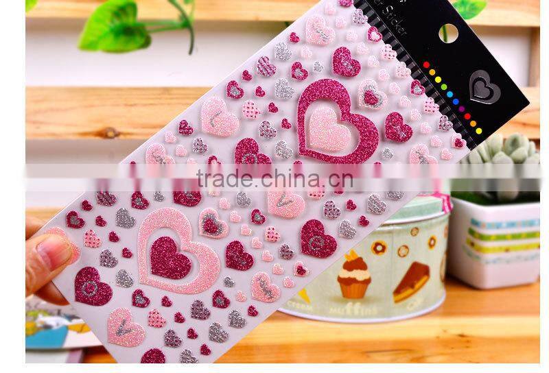 die-cut different shape sticker custom glittle / pvc sticker cheap children carton sticker for decoration