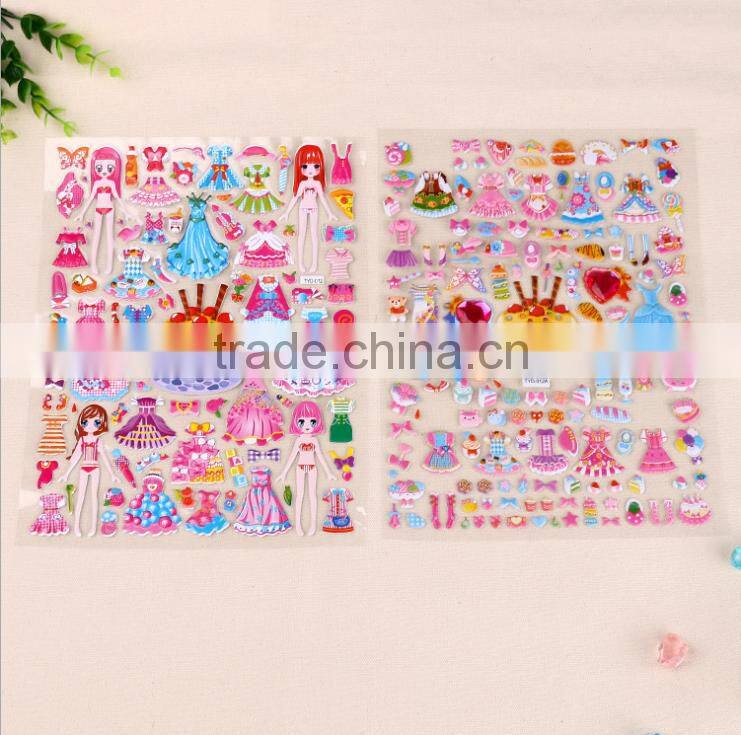 Customizable children carton sticker puffy stickers multicolor education sticker foam sticker bubble DIY sticker