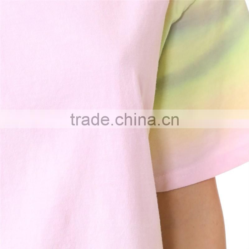 2017 OEM Slouchy Faded Tie-dye Ribbed Neckline Shirt Womens