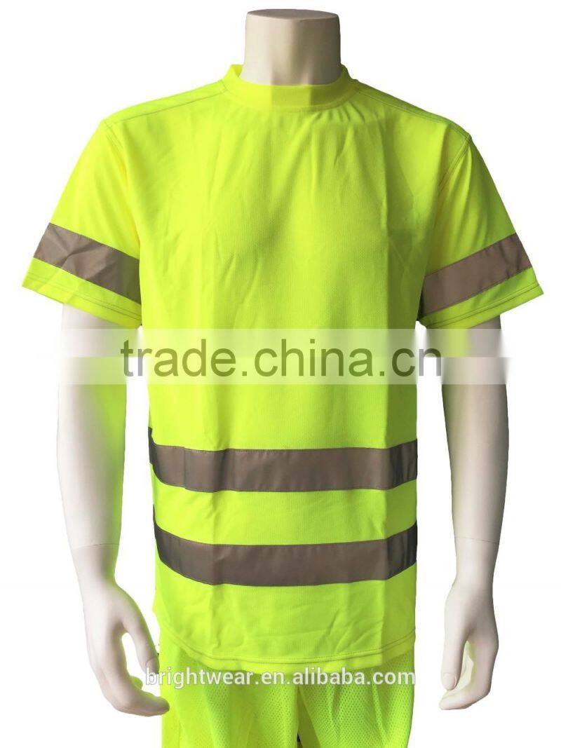 Two-tone mens short sleeve hi vis Europe reflective t-shirt
