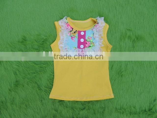 2017 Summer Baby Girls Solid Color Tank Tops Newborn Babys Ruffle Sleeveless Cotton Shirts