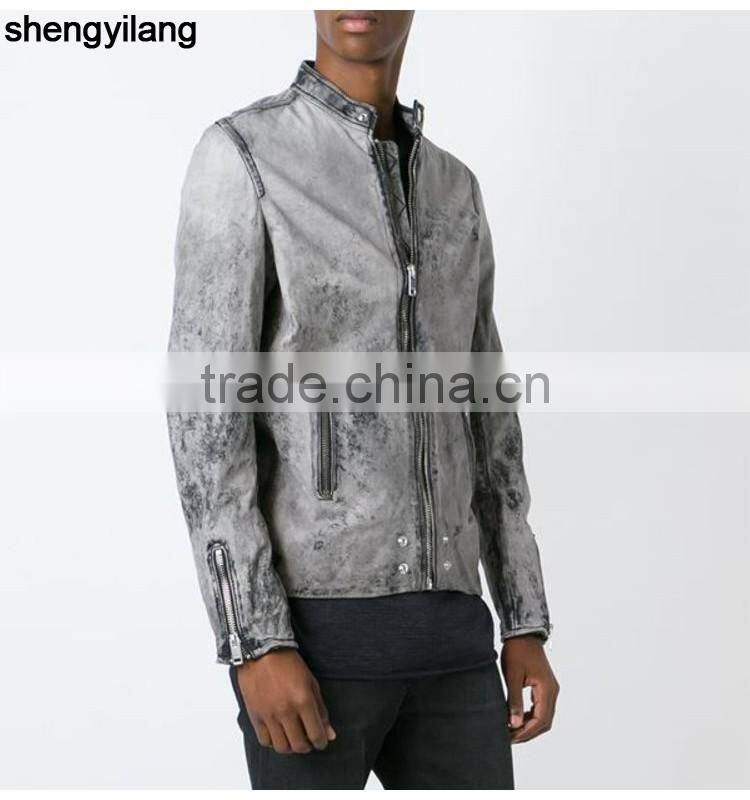 european style dip-dye washed distressed jeans jackets/coat for man