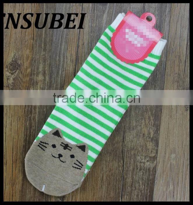 Cute teen girls socks 3D cat socks strip socks