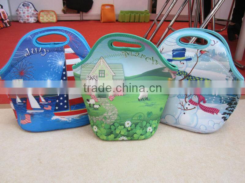 GR-W0118 full printing neoprene lunch bag for office