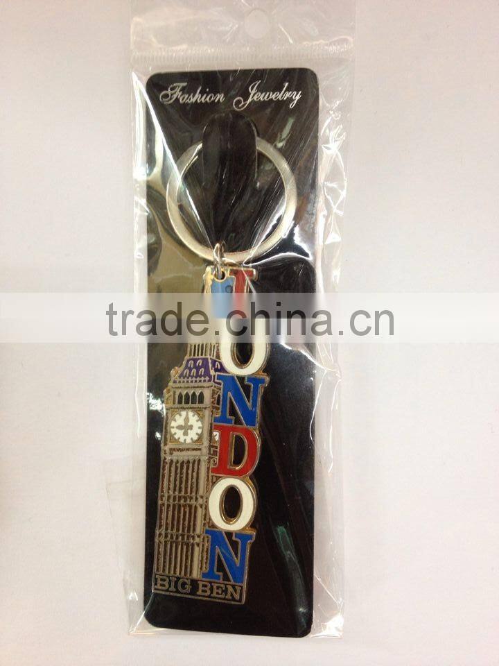 Double Heart Metal Keychain for Souvenir