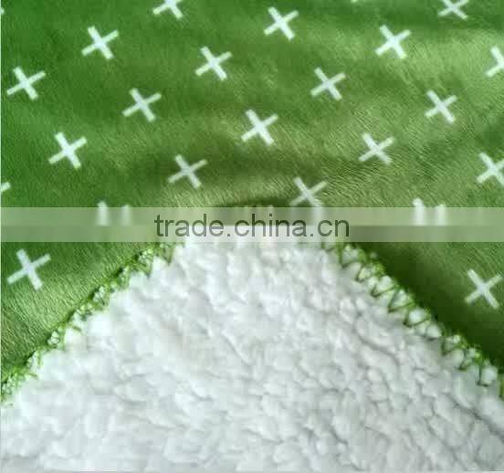 Hot sell Four Colours Throw Microfiber Fleece Sherpa Blanket