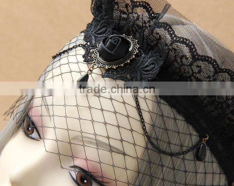 Lady Gothic Crown Flower Half Face Eye Mask Costume Ball Halloween Carnival Accessories Party Sexy