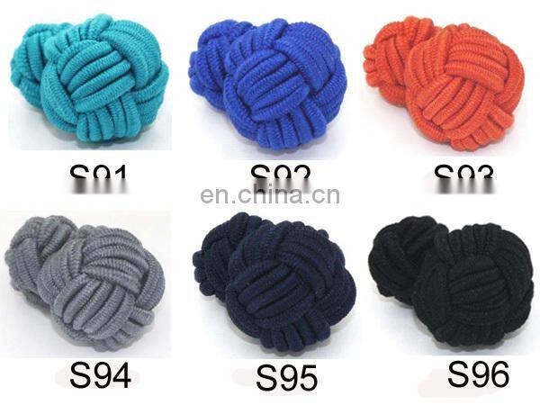 Multicolor elastic silk knot cufflinks handmake fabric knot cufflinks suit for shirt