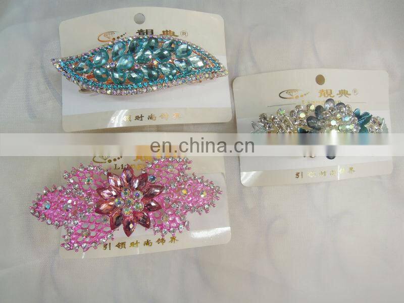 Newest Acrylic Barrette,Rhinestones Ladies Hair Clip