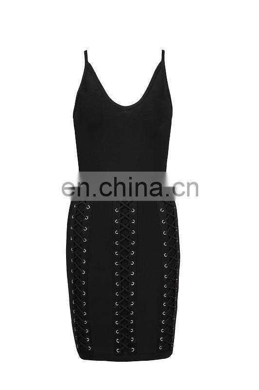 Amigo 2017 new style mini strap backless XXX bandage dress sexy low cut evening dresses for women party wear