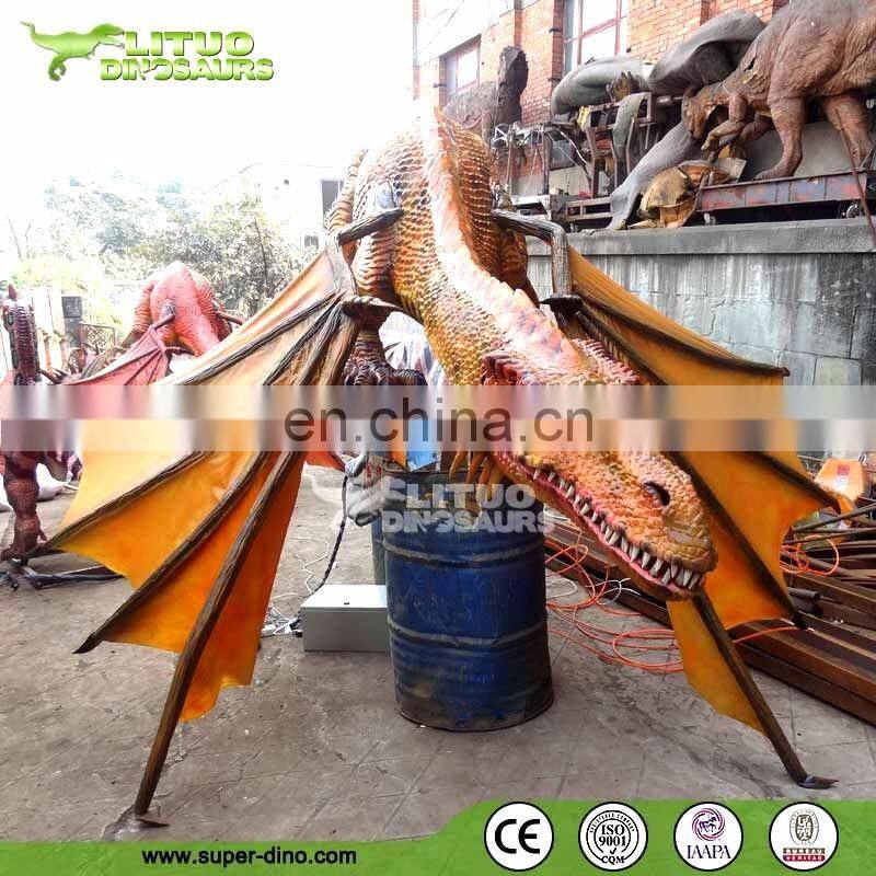 Outdoor Decoration Attractive Life Size Animatronic Silicon Dragon