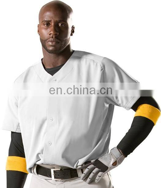 High quality oversize full buttonsplain baseball jersey / blank baseball jersey wholesale white black grey color