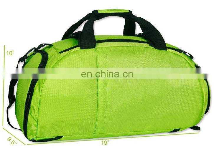 Custom shoulder bag long strap sport bag leisure gym bag turns into backpack