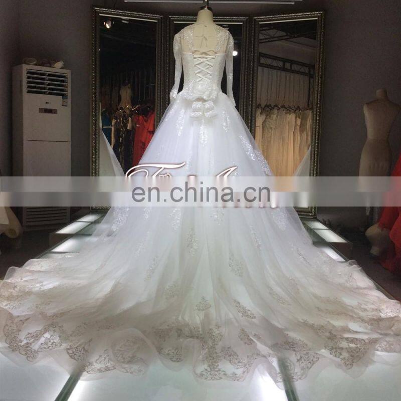 1A023 Arabia Style Appliqued Lace Wedding Gown Decoration Sweetheart A-Ling Big Ball Wedding Dress 2016