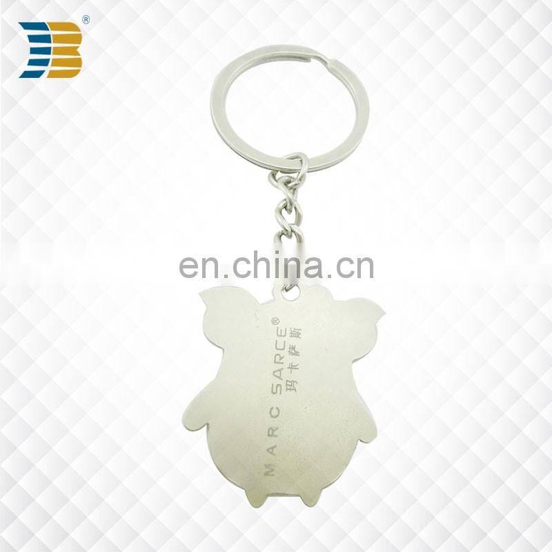 cute 3D piglet custom made silver plating keychain