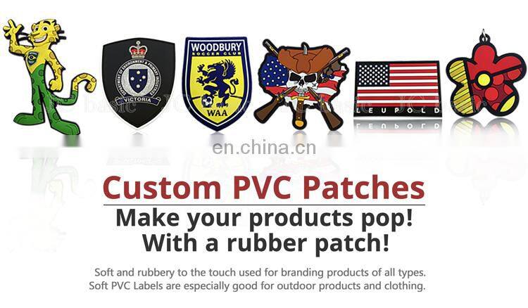 Fashion Style Rubber Patch custom 3d soft pvc rubber logo patch