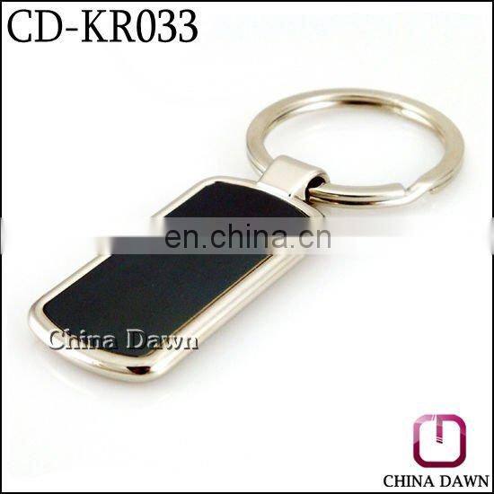 Oval shape blank metal wire key chain with black sheet CD-KR032