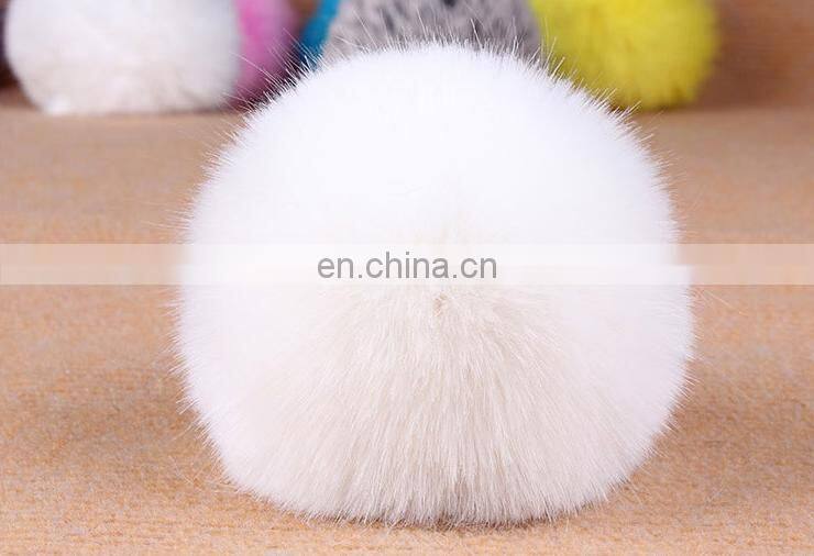 white fur fluffy ball key chain fur pom keychain rabbit fur ball keychain for women bags