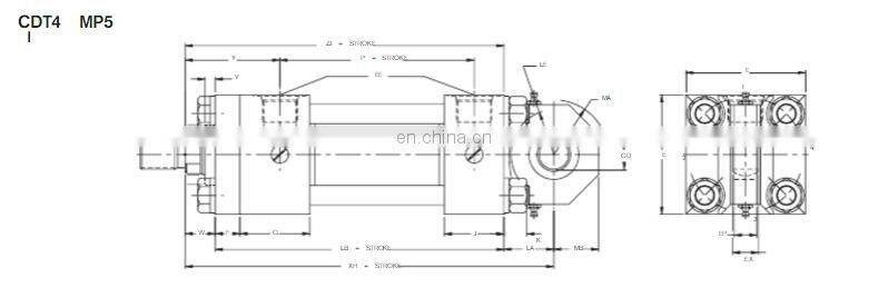 Rexroth CDT4 type hydraulic cylinder for drilling rig shop press hydraulic cylinder pipe
