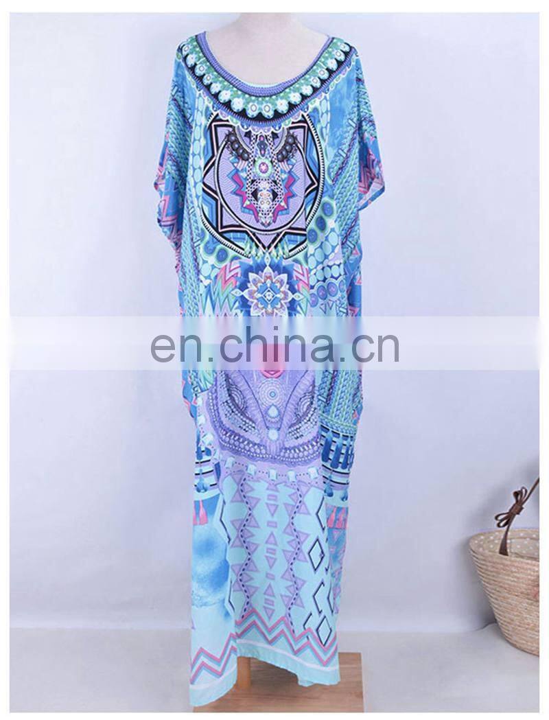 New Cotton Swimsuit cover up Print Plus size Beach Cover up Robe de Plage Beach wear 2019 Vestido Playa kaftan Beach Tunic Pareo