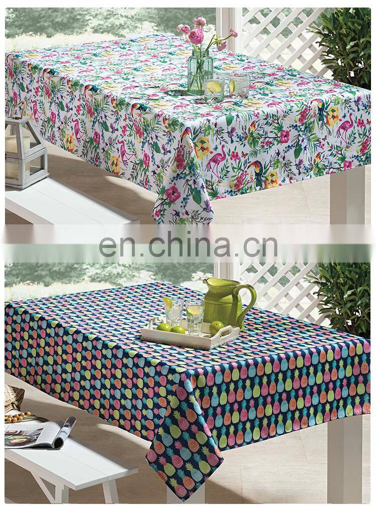 Flowers Fruits Series Printed Spun Polyester LinenTablecloth Rectangle Wholesale Table Linen