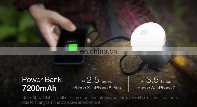 2020 New Style Outdoor waterproof camping tent light Rechargeable Lithium Battery 7200mAh