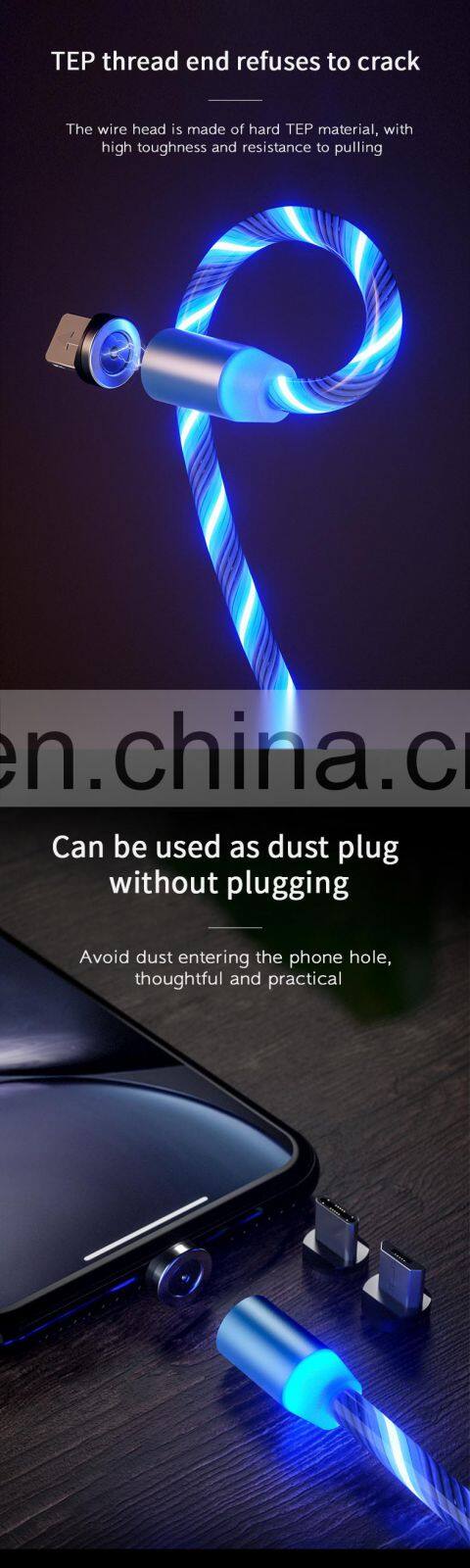 Shenzhen Data Line Newest 2020 Golden Sky Colorful Nylon 1M Micro Usb Type-C Ios Cable 3 In1 Fast Charge Cellphone Data Line