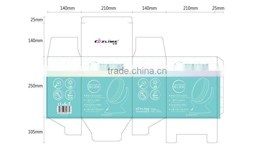 Factory Wholesale alibaba china led makeup mirror with light, lighted makeup mirror