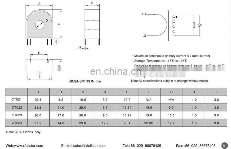 PCB Micro Current Transformer / Transducer / Sensor