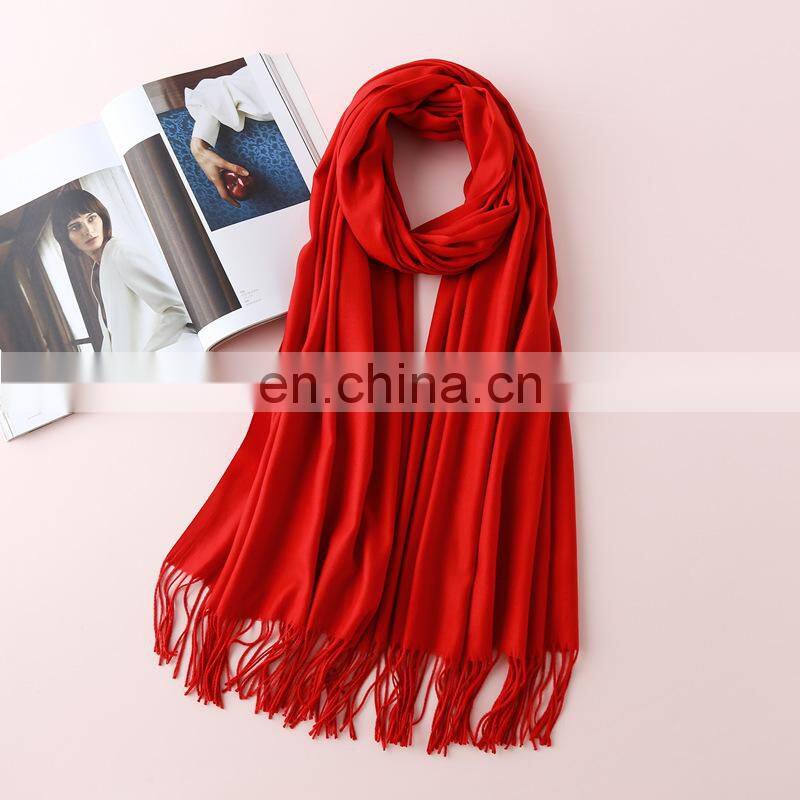 Autumn and winter new solid color cashmere scarf women thickened warm bib shawl gift scarf