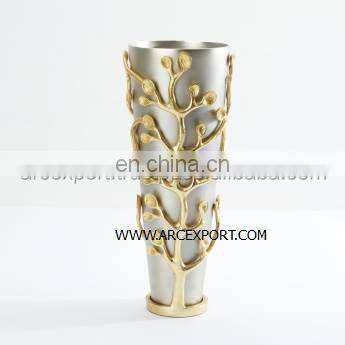 gold plated flower vase