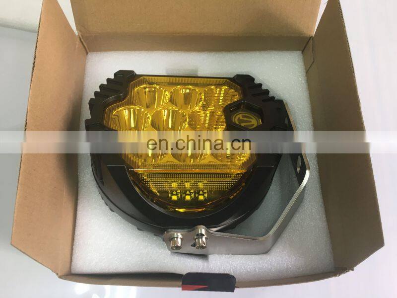 LED6489 7 inch LED Wrok Light WITH YELLOW LENS Aluminum Alloy driving lights yellow light 90w LANTSUN